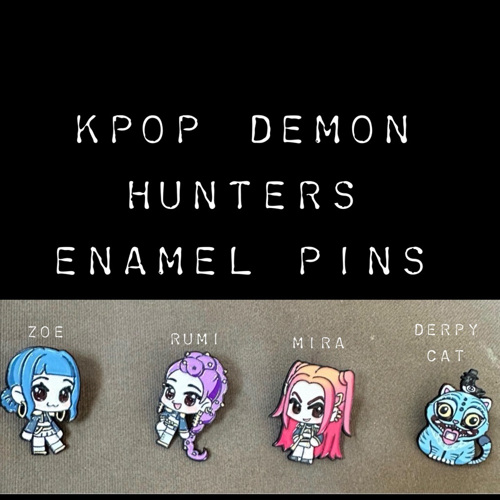 Set of 3 Huntrix K Pop Demon Hunters Enamel Pins v2
